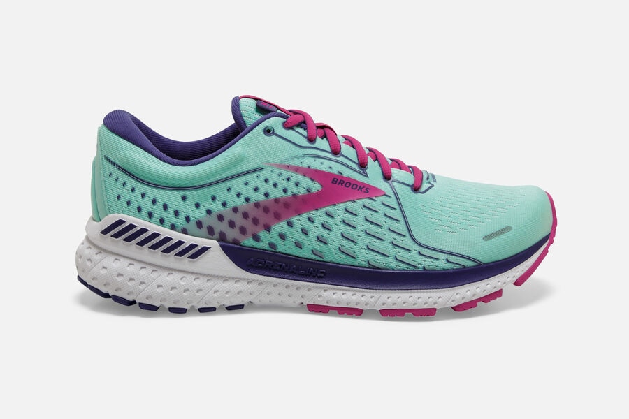 Brooks Adrenaline Gts 21 Road Löparskor Dam - Turkos/Rosa - 7924-FQSJY